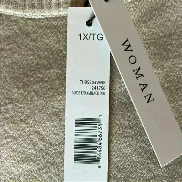 T Tahari Crew Neck Sweater in Khaki/Black Dot Size 1X NWT - Picture 6 of 9